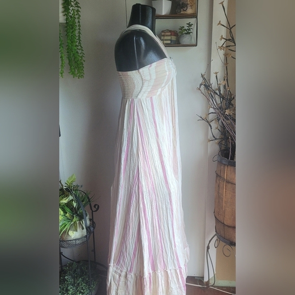 Fate Cream and Pink Striped Maxi Dress XS - Picture 4 of 7